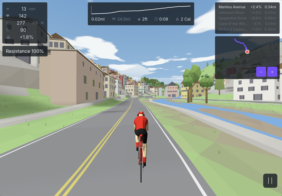 Riding with live power, heart rate, and cadence